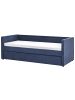 Beliani Tagesbett MIMIZAN in Blau - (W) 100 x (H) 76 x (L) 220 cm