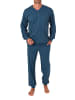 NORMANN Langarm Schlafanzug Pyjama Bündchen print in blau