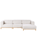 Beliani Ecksofa VENG in Weiß/Braun - (W) 347 x (H) 84 x (L) 156 cm linksseitig