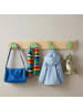 relaxdays Kindergarderobe "Dino" in Natur/ Grün – (B)50 x (H)7 x (T)4 cm