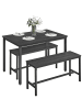 VASAGLE 3tlg. Set: Essgruppe in Braun - (B)110 x (H)75 x (T)70cm