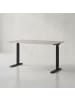 KADIMA DESIGN Schreibtisch verstellbar 68-91cm Ergonomisch C-Fuß Büro in Greige-Schwarz