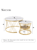 ABRIHOME Nesting Couchtisch with Goldene Farbe Frame in Weiß