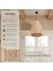 tectake Pendelleuchte Suri aus Jute im Boho-Stil, 40W