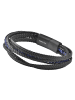 Adeliás Unisex Armband – Lederarmband aus Leder mit Lapis 23 cm in schwarz