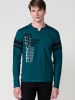 KOROSHI Langarm-t-shirt in petrol