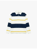 KOTON TSHIRT LS POLO in Ekru Gestreift