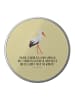 Mr. & Mrs. Panda Blechdose rund Storch mit Spruch in Gelb Pastell