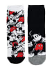 Disney 3er Pack Disney Mickey Mouse Socken Sneaker Strümpfe in grau/schwarz