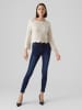 Vero Moda Legerer Feinstrick Pullover Weiches Strick Muster Oberteil in Creme