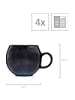 Sänger 4-tlg. Cappuccinotassen Set Tokio in Dunkelblau aus Steingut
