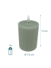 relaxdays 4 x LED Kerzen in Salbei - (H)13 x Ø 7,5 cm