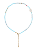 grassland Women Necklace With Beads in Light Blue White