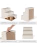 tectake Haustiertreppe Paw Path pflegeleicht, 37 x 45 x 34,5 cm, Sand