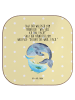 Mr. & Mrs. Panda Untersetzer Glas Walfisch Thunfisch mit Spruch in Gelb Pastell