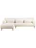Beliani Ecksofa SIMOS in Weiß/Braun - (W) 264 x (H) 80 x (L) 82 cm rechtsseitig