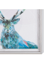 Beliani Wandbild mit Rahmen KAYES in Blau/Weiß/Grün - (W) 30 x (H) 40 x (L) 5 cm