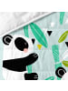 Happy Friday Panda garden blue Tagesdecke
