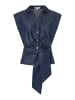 More & More trendy Denimbluse, Schleife in dark denim