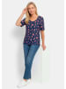 GOLDNER Sommershirt mit Tupfenmuster in dunkelblau / koralle / gemustert