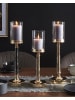 Beliani Kerzenständer ABBEVILLE in Gold - (W) 13 x (H) 48 x (L) 13 cm