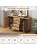 ABRIHOME Hohldesign Sideboard mit 5 Massivholzbeinen in Holzfarbe - 120*38*75cm
