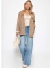 SASSYCLASSY Oversize Cardigan mit Taschen in Taupe