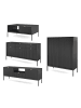 Feldmann-Wohnen Wohnzimmer-Set Nova Schwarz / Schwarz 4-teilig