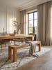 KADIMA DESIGN Sitzbank Akazie | Massivholz, 140x45x35cm, Naturprodukt in Beige