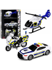 Wisam Polizei-Set mit Hubschrauber, Motorrad, Polizeiauto, Blaulicht und