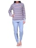 NORMANN Frottee Schlafanzug lang Pyjama Bündchen Streifen - 76533 in hellblau