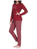 NORMANN Schlafanzug Pyjama langarm in rot