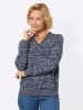 WITT WEIDEN V-Pullover in eisblau-marine-meliert