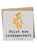 Mr. & Mrs. Panda Einladungskarte Pilot Leidenschaft mit Spruch in Grau Pastell