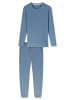 Schiesser Pyjama lang für Herren in blau