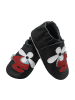 Bemesu Schwarze Baby-Leder-Laufschuhe, komfortabel mit rutschfester Sohle-Flugzeugmotiv