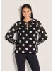 MADELEINE Elegante Bluse mit Pünktchen-Druck in schwarz / weiß