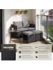 tectake 2-in-1-Rattanlounge-Set, höhenverstellbare Tischfüße, wasserabweisend