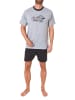 NORMANN Casual Shorty Pyjma kurzen Shorts und Rundhals - 74046 in grau