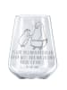 Mr. & Mrs. Panda Rotwein Glas Pinguin mit Kind mit Spruch in Transparent