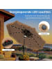 COSTWAY Sonnenschirm Hawaii 270cm mit LED in Braun