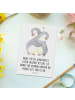 Mr. & Mrs. Panda Postkarte 7. Hochzeitstag Kupferhochzeit mit Sp... in Weiß