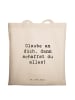 Mr. & Mrs. Panda Tote Bag Spruch Angst überwinden mit Spruch in Creme