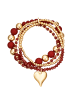 Lulu & Jane Armband Herz aus Metall-Legierung mit Glas in gelbgold