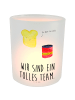 Mr. & Mrs. Panda Glas Teelichthalter Toast Marmelade mit Spruch in Transparent