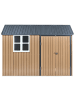 Beliani Gerätehaus mit Holzunterstand NOCCIANO in Braun/Grau