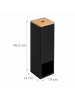 relaxdays Toilettenpapier Aufbewahrung in Schwarz/ Natur - (B)14 x (H)46,5 x (T)14 cm