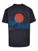 F4NT4STIC Heavy Oversize T-Shirt Kanagawa Welle Japan in marineblau