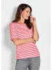 GOLDNER Stilvolles Streifenshirt für Damen in koralle / weiß / geringelt