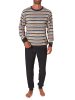 NORMANN langarm Frottee Schlafanzug Pyjama Bündchen - 82264 in orange